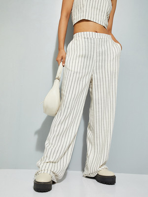 MAX ALAYA F x URB_N Flared Women Beige Trousers