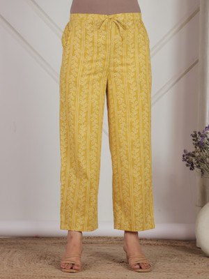 Aramya Comfort Fit Women Yellow Trousers
