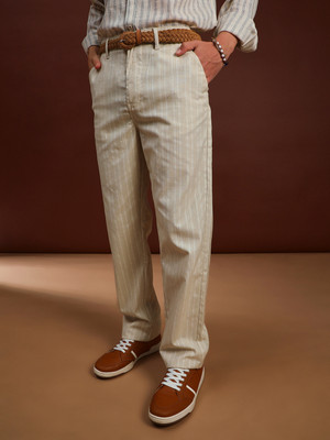 V-MART Regular Fit Men Beige Trousers