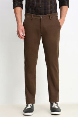 Allen Solly Regular Fit Men Brown Trousers