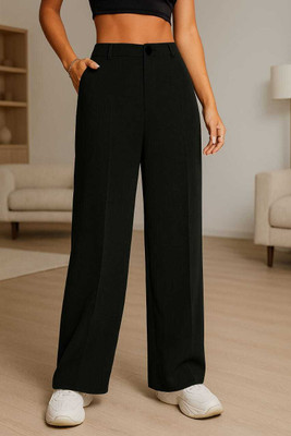 Denimix Flared Women Black Trousers
