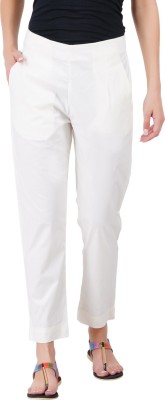 Happy Bunny Slim Fit Women White Trousers