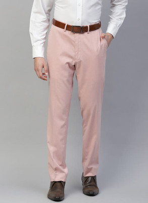 MARKS & SPENCER Slim Fit Men Pink Trousers