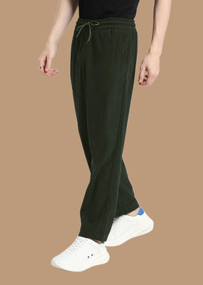 shri krishna textiles Regular Fit Men Dark Green Trousers