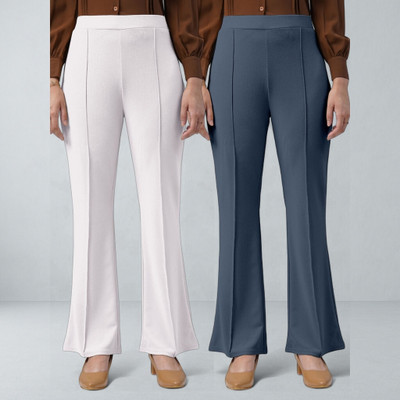 jenile stoor Loose Fit Women White, Purple Trousers