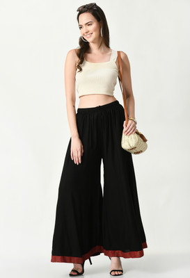 MAURYA Flared Women Black Trousers