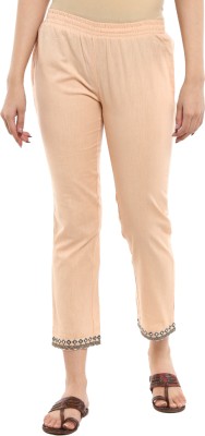 V-MART Regular Fit Women Beige, Beige Trousers