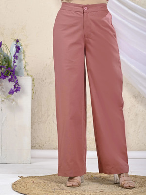SATHRAY Regular Fit Women Red Trousers