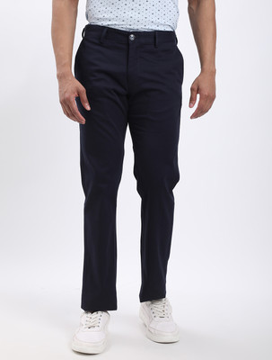 INDIAN TERRAIN Slim Fit Men Dark Blue Trousers