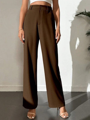 Broadstar Straight Fit Women Brown Trousers