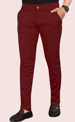VIJETAGARMENTS Relaxed Men Maroon Trousers