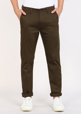 PETER ENGLAND Regular Fit Men Yellow Trousers