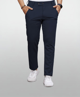 VeBNoR Regular Fit Men Dark Blue Trousers
