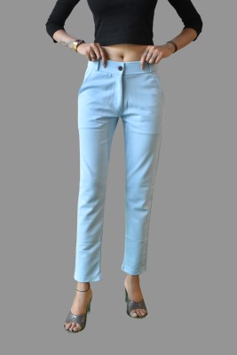 SHOBHANAM Slim Fit Women Light Blue Trousers