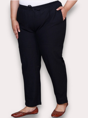 AAVONI Regular Fit Women Black Trousers