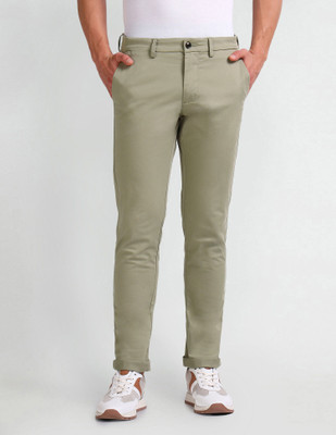 Arrow Sport Slim Fit Men Green Trousers
