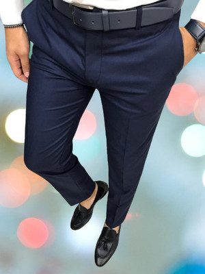 Kurus Slim Fit Men Blue Trousers