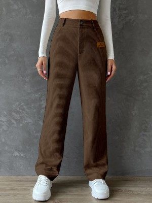 Rajovati Loose Fit Women Brown Trousers