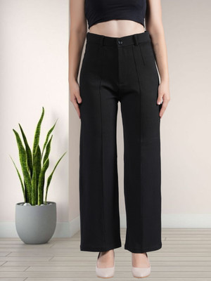 Belfry Regular Fit Women Black Trousers