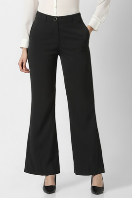 VAN HEUSEN Regular Fit Women Black Trousers