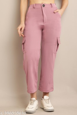 Indy Made Straight Fit Women Pink Trousers