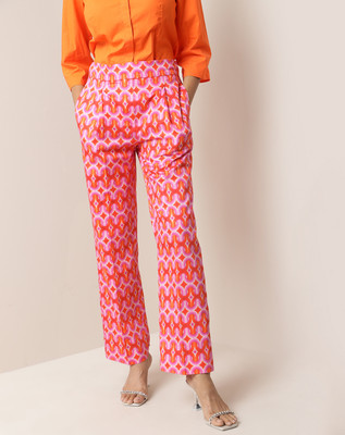 RAREISM Regular Fit Women Orange Trousers
