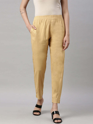 High Glitz Regular Fit Women Beige Trousers
