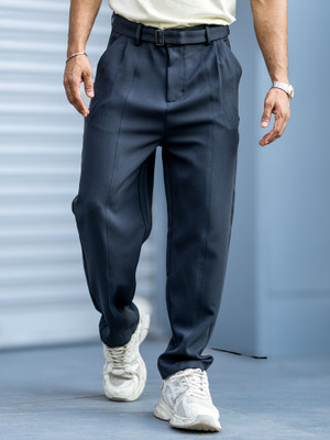 MANIAC Regular Fit Men Grey Trousers