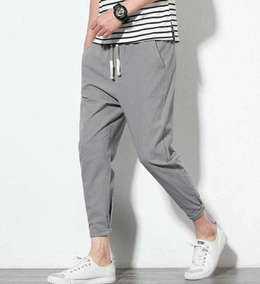 swi stylish Solid Men Grey Track Pants