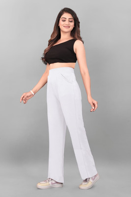 RISCKY FEB Regular Fit Women White Trousers