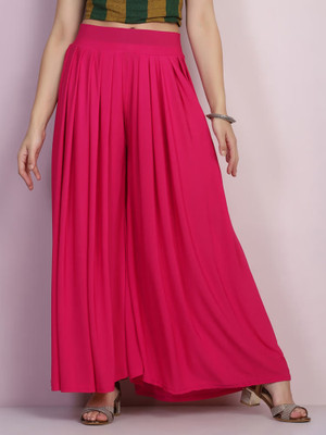 Tannu Fashion Flared Women Pink Trousers