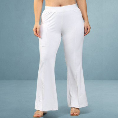 Anitafashion Loose Fit Women White Trousers