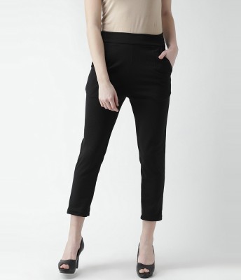 KASSUALLY Regular Fit Women Black Trousers