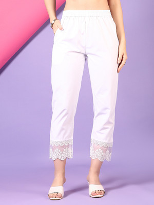 V-MART Regular Fit Women White Trousers