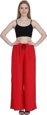 MUZUN Regular Fit Women Red Trousers