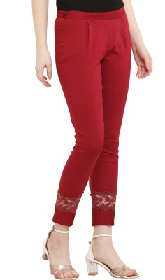 Aasma Creatives Regular Fit Women Maroon Trousers