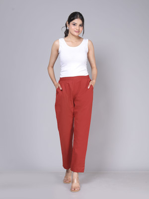 Vatatmaj Creations Regular Fit, Comfort Fit Women Maroon Trousers