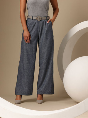 CHEMISTRY Regular Fit Women Blue Trousers