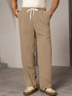 Rajovati Loose Fit Men Cream Trousers
