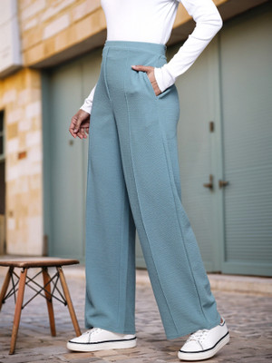 Dwarros Straight Fit, Loose Fit Women Light Blue Trousers