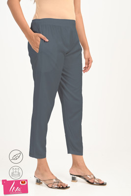 Lady Luxe Comfort Fit Women Grey Trousers
