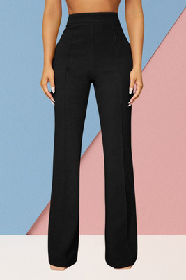 AKOTTY Regular Fit Women Black Trousers