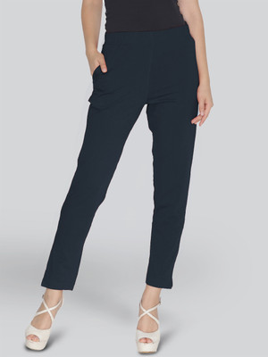 Lyra Slim Fit Women Dark Blue Trousers