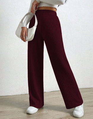 Selvia Relaxed Women Maroon Trousers