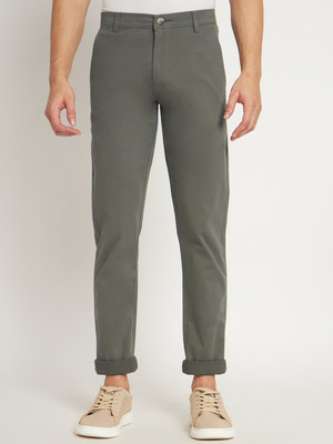 RAGZO Slim Fit Men Dark Green Trousers