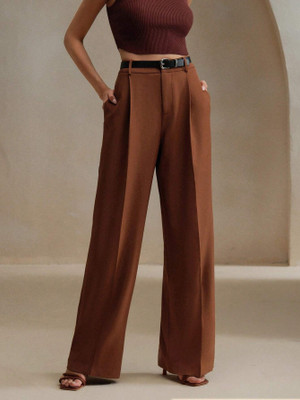 CHEMISTRY Relaxed Women Brown Trousers