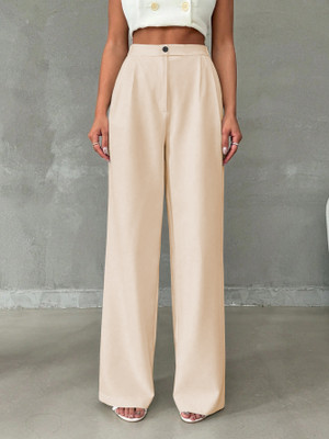 METRONAUT Regular Fit Women Beige Trousers