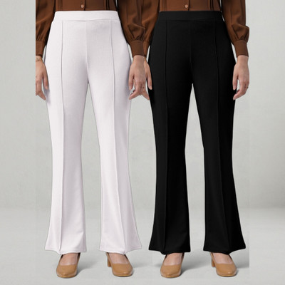 nitafashion Loose Fit Women White, Black Trousers