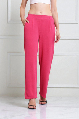 SQEW Loose Fit Women Pink Trousers