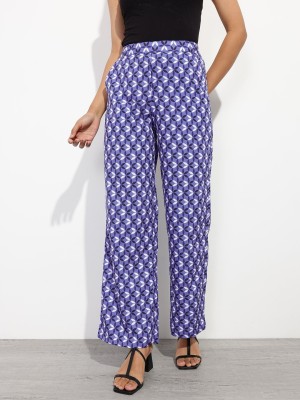 Dressberry Relaxed Women Blue Trousers